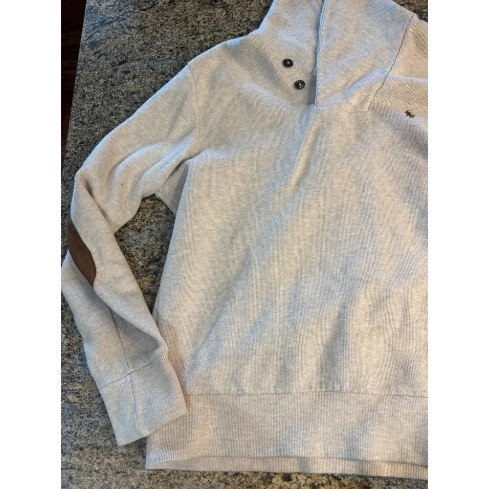 Polo Ralph Lauren Men's Light Tan Cotton Knit Mock Neck Pullover Sweater‎ M